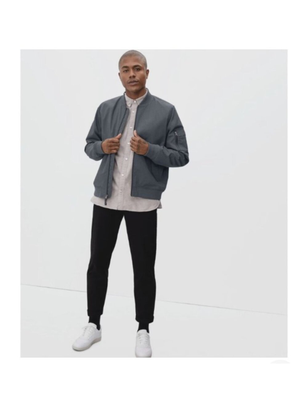 Everlane Uniform Jacket XL Bomber Dusty Blue Gray